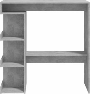 vidaXL Stolik barowy z półkami, szarość betonu, 100x50x101,5 cm, płyta 5