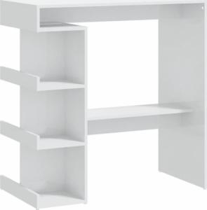 vidaXL Stolik barowy z półkami, wysoki połysk, biały, 100x50x101,5 cm 2