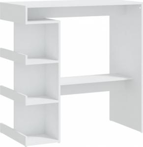 vidaXL Stolik barowy z półkami, biały, 100x50x101,5 cm, płyta wiórowa 2