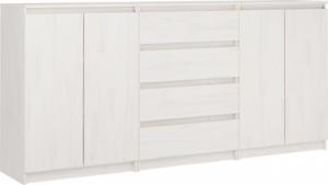 vidaXL Szafki boczne, 3 szt., białe, lite drewno sosnowe 2