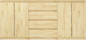 vidaXL Szafki boczne, 3 szt., lite drewno sosnowe 5