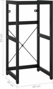 vidaXL Stelaż pod umywalkę, czarny, 40x38x83 cm, żelazny 7