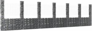 vidaXL Ogrodzenie gabionowe z 7 słupkami, żelazo, 740x20x200 cm! 1