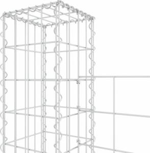 vidaXL Ogrodzenie gabionowe z 6 słupkami, żelazo, 620x20x200 cm 5