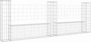 vidaXL Ogrodzenie gabionowe z 3 słupkami, żelazo, 260x20x100 cm 2
