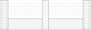 vidaXL Ogrodzenie gabionowe z 3 słupkami, żelazo, 260x20x100 cm 3