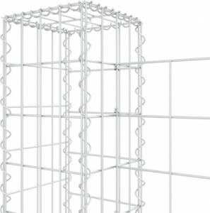 vidaXL Ogrodzenie gabionowe z 3 słupkami, żelazo, 260x20x100 cm 5