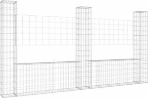 vidaXL 3 słupki gabionowe U-kształtne, 260x20x150 cm, żelazne! 2