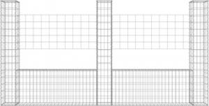 vidaXL 3 słupki gabionowe U-kształtne, 260x20x150 cm, żelazne! 3