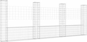 vidaXL 4 słupki gabionowe U-kształtne, 380x20x150 cm, żelazne 2