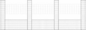 vidaXL 4 słupki gabionowe U-kształtne, 380x20x150 cm, żelazne 3