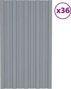 vidaXL Panele dachowe, 36 szt., stal galwanizowana, srebrne, 80x45 cm! 1