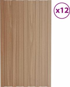 vidaXL Panele dachowe, 12 szt., stal, kolor jasnego drewna, 80x45 cm! 1