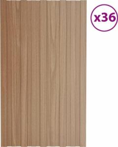 vidaXL Panele dachowe, 36 szt., stal, kolor jasnego drewna, 80x45 cm! 1