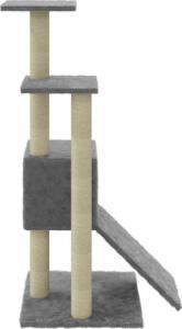 vidaXL Drapak dla kota ze słupkami sizalowymi, jasnoszary, 92 cm! 6