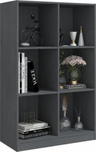 vidaXL Regał na książki, szary, 70x33x110 cm, lite drewno sosnowe! 4