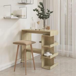 vidaXL Stolik barowy z półkami, dąb sonoma, 100x50x101,5 cm, płyta! 3