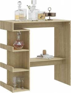vidaXL Stolik barowy z półkami, dąb sonoma, 100x50x101,5 cm, płyta! 4