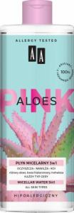 AA AA_Pink oczyszczający płyn micelarny 3w1 do każdego typu cery Aloes 400ml 1