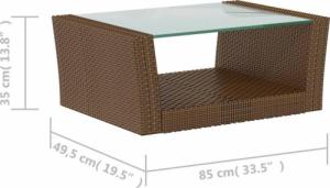 vidaXL 8-cz. zestaw wypoczynkowy do ogrodu, poduszki, rattan PE, brąz 11