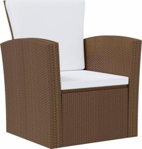 vidaXL 8-cz. zestaw wypoczynkowy do ogrodu, poduszki, rattan PE, brąz 3