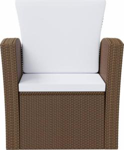 vidaXL 8-cz. zestaw wypoczynkowy do ogrodu, poduszki, rattan PE, brąz 4