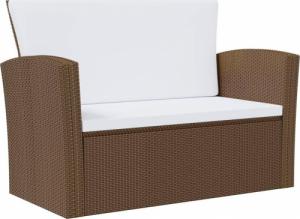 vidaXL 8-cz. zestaw wypoczynkowy do ogrodu, poduszki, rattan PE, brąz 5