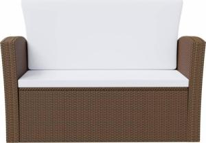 vidaXL 8-cz. zestaw wypoczynkowy do ogrodu, poduszki, rattan PE, brąz 6