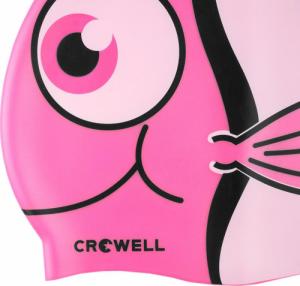 Crowell Czepek pływacki silikonowy dla dzieci Crowell Nemo Jr różowy 1