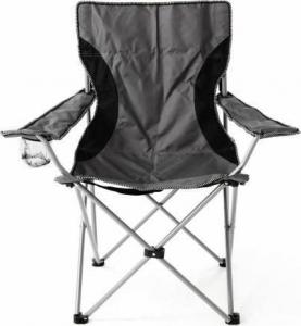 Divero Krzesło turystyczne campingowe czarno-szare 1