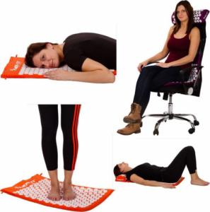 Movit Mata akupresurowa z poduszką MOVIT 130 x 50 cm - szara 4