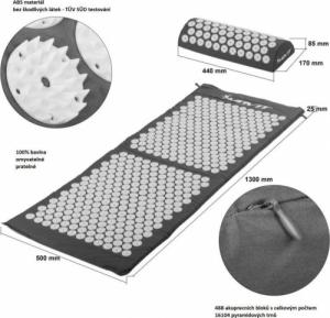 Movit Mata akupresurowa z poduszką MOVIT 130 x 50 cm - szara 5