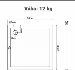 Brodzik Aquamarin Aquamarin Brodzik Square 90 x 90 cm 8
