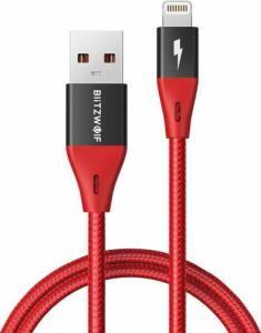 Kabel USB Blitzwolf USB-A - Lightning 0.9 m Czerwony (BW-MF9 Pro) 1