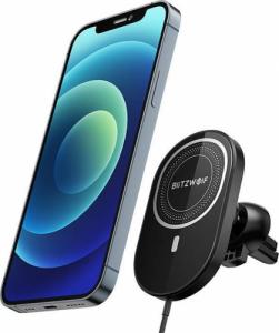 Blitzwolf Uchwyt samochodowy BlitzWolf BW-CW4 z ładowarką indukcyjną Qi, 15W 2