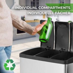 Kosz na śmieci Jago JAGO Kosz na śmieci z pedałem, stal nierdzewna, 3 x 20 L 6