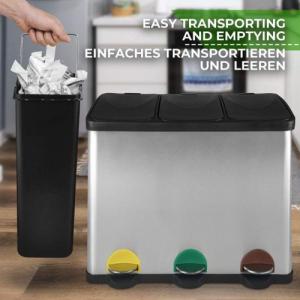 Kosz na śmieci Jago JAGO Kosz na śmieci z pedałem, stal nierdzewna, 3 x 20 L 8