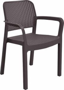 Allibert Krzesło ogrodowe plastikowe Samanna - brązowe 1