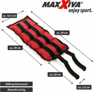 Maxxiva MAXXIVA Mankiety obciążające, 2 x 2 kg, czerwone 3