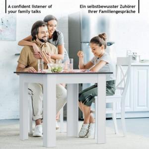 Miadomodo MIADOMODO Stół do jadalni dla 4 osób, czarny, 80x80x76,5 cm 8