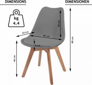 Miadomodo MIADOMODO Zestaw krzeseł do jadalni, szary, 8 sztuk 5