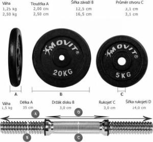 Movit ‎‎Hantle M73957 żeliwne 2 x 10 kg 5