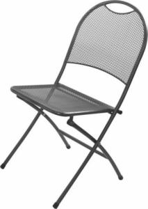 Rojaplast Metalowe składane krzesło ogrodowe - czarne 1