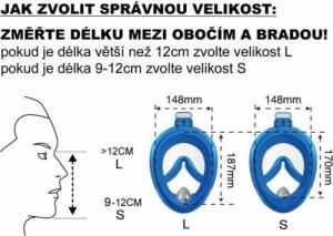 CorbySport Pełna maska do nurkowania - S 3