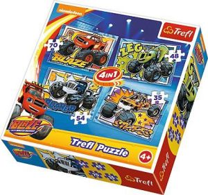 Trefl Puzzle 4w1 Blaze i jego przyjaciel (34267 TREFL) 1