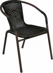 Garthen Komplet 4 x krzesła ogrodowe Garth rattanowe - czarne z brązową strukturą 4
