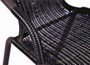 Garthen Komplet 4 x krzesła ogrodowe Garth rattanowe - czarne z brązową strukturą 6