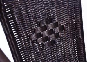 Garthen Komplet 4 x krzesła ogrodowe Garth rattanowe - czarne z brązową strukturą 7