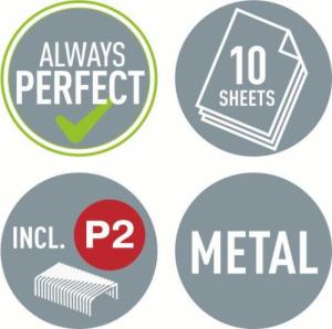 Zszywacz Leitz Zszywacz Mini metalowy Leitz WOW, czarny, 10 lat gwarancji, 10 kartek 55281095 2