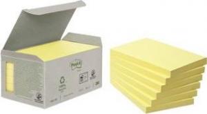 Post-It 3M Ekologiczne karteczki samoprzylepne Post-it_ z certyfikatem PEFC Recycled, Żółte, 76x76mm, 6 bloczków po 100 karteczek, 1